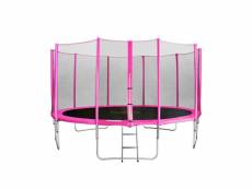 Myjump 4,30 m trampoline de jardin rose