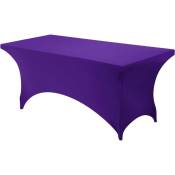 Nappe de Table Extensible [183x76x76cm] Couverture de Table en Polyester et Spandex - Lavable en Machine et Infroissable (Lot de 1, Violet)