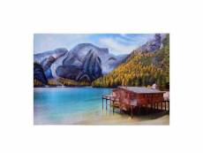 Peinture murale paysage hwc-h25, peinture sur toile, peinture sur sable xl peinte à la main ~ 120x80cm