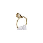 Pendentif de salle de bain en cristal plaqué or, anneau de serviette de salle de bain en acier inoxydable, poinçonné pour salle de bain et cuisine