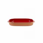 Plat de cuisson ovale en terre cuite rouge 45 cm Round