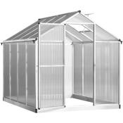 Serre de jardin aluminium polycarbonate 4,6 m² dim.
