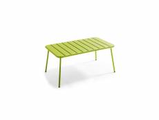 Table basse de jardin acier vert 90 x 50 cm - palavas