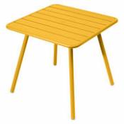Table carrée Luxembourg / 80 x 80 cm - 4 pieds - Fermob jaune en métal