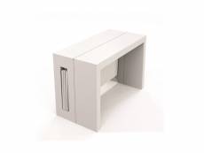 Table console extensible 10 couverts topaz 120 cm chêne blanc avec allonges intégrées 20100879424