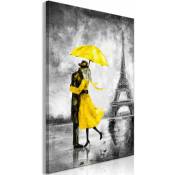 Tableau Paris Fog (1 Part) Vertical Yellow - 80 x 120 cm - Gris