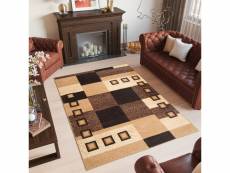 Tapiso bali tapis salon moderne marron sable géométrique fin 200x300 H116A BEIGE 2,00-3,00 BALI PP