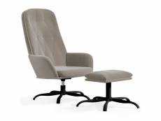 Vidaxl chaise de relaxation avec repose-pied gris clair