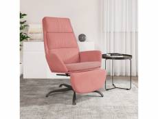 Vidaxl chaise de relaxation avec repose-pied rose velours