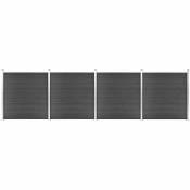 Vidaxl - Ensemble de panneau de clôture wpc 699x186 cm Noir Noir