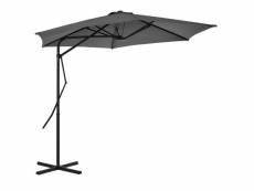 Vidaxl parasol d'extérieur avec poteau en acier 300 cm anthracite 44887