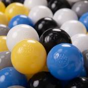 1200/6Cm ∅ Balles Colorées Plastique Pour Piscine Enfant Bébé Fabriqué En eu, Noir/Blanc/Gris/Bleu/Jaune - noir/blanc/gris/bleu/jaune - Kiddymoon