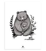 Affiche famille ours 30 x 40 cm