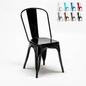 Ahd Amazing Home Design - lot de 20 chaises industrielles style Lix métal pour cuisine et bar steel one Couleur: Noir