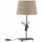 Aubry Gaspard - Lampe en métal décor tête de cerf