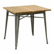 Aubry Gaspard - Table carrée industrielle en métal