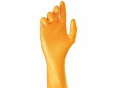 Boite 50 gants jetables orange nitrile sans poudre