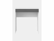 Bureau linéaire avec un tiroir, couleur blanc et anthracite, dimensions 74 x 76 x 48 cm 8052773301077