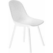 Chaise de plein air en polypropylène avec effet de session perforé avec des rhombus drôles White - White