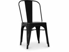 Chaise de salle à manger en acier - design industriel - nouvelle édition - stylix noir