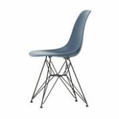 Chaise DSR - Eames Plastic Side Chair / (1950) - Pieds noirs - Vitra bleu en matière plastique