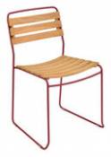 Chaise empilable Surprising / Bois & métal - Fermob rouge en métal