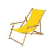 Chaise longue de jardin pliante impregnée avec accoudoirs jaunes. - giallo