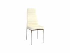 Chaise moderne - h261 - 40 x 38 x 96 cm - cadre chromé - blanc