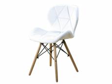 Chaise stockholm quilted simili cuir en coloris blanc