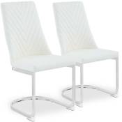 Cotecosy - Lot de 2 chaises design Mistigri Simili Blanc - Blanc