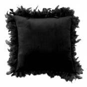 Coussin en velours à plumes - Noir - 40 x 40cm