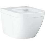 Cuvette WC suspendue à fond creux 374 x 490 mm blanc alpin Euro Ceramic
