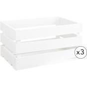 Decowood - Pack 3 boîtes grandes blanches - white