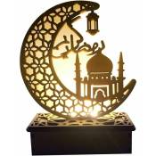 Ensoleille - Ramadan décorations en Bois Eid Mubarak Ornement Lune étoile Islam Pendentif Plaque, Maison fête Fournitures Bricolage Cadeau