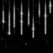 Guirlande lumineuse LED 8,6 m 480 LED effet pluie de météorites gouttes diamants stalactite IP 44 intérieur extérieur Noël - modèle au choix-Blanc - 0