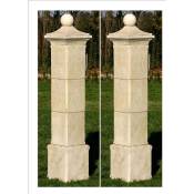 Habitat Et Jardin - Lot de 2 piliers de portail Provençal - 41 x 41 x 228 cm