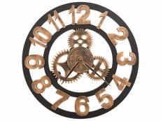 Horloge murale métal 58 cm doré et noir dec022221