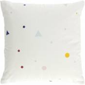Kave Home - Housse de coussin Miris 100% coton pois et triangles multicolore 45 x 45 cm - Multicolore