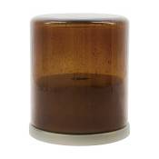 Lampe à poser ronde en verre marron 13x15 cm Petit
