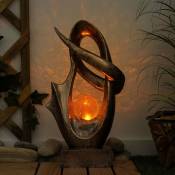 Lampe solaire pour décoration de jardin extérieur lampe de terrasse sol extérieur lampe solaire extérieur debout, effet de feu, sculpture en bronze,