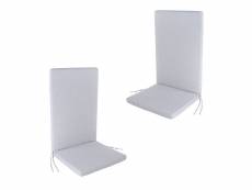Lot 2 coussins fauteuil inclinable jardin oléfine gris clair,48x114x5 cm, U85305592