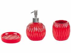Lot de 3 accessoires de salle de bains en céramique rouge belem 316935