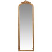 Miroir rectangulaire sur pied à moulures dorées 43x140