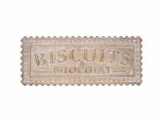 Plaque décorative en bois biscuits et chocolat 120 x 48 cm