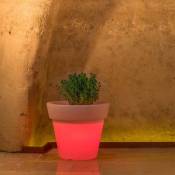 Pot de fleurs Led en résine h 45 mod. Begonia Tondo lampe rouge