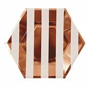 Rose Gold Large Striped Plate