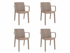Set 4 fauteuil fresh - resol - gris - fibre de verre,