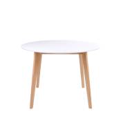 Table à manger en bois D105cm blanc