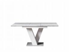 Table a manger extensible massi - beton et blanc 120-160 cm