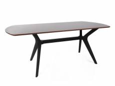 Table à manger fotka 180cm bois foncé et noir